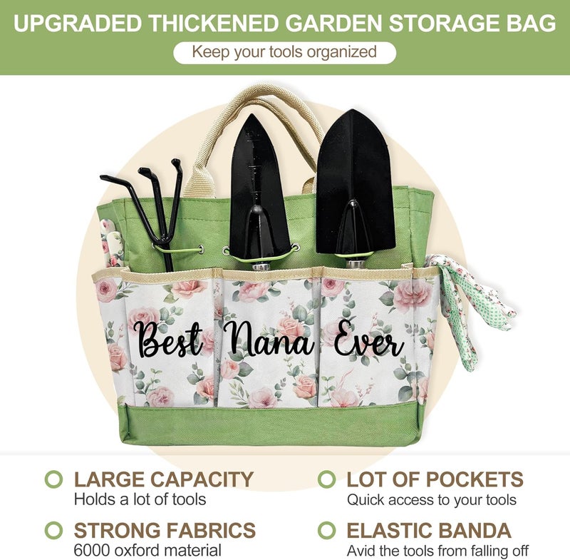 Taesun Nana Gifts, Garden Kit for Christmas Nana Gifts from Grandkids Floral Gardening Tools and Durable Garden Tools Organizer Tote, Ideal Gardening Set for Women on Christmas Plant Lover Present - Image 2